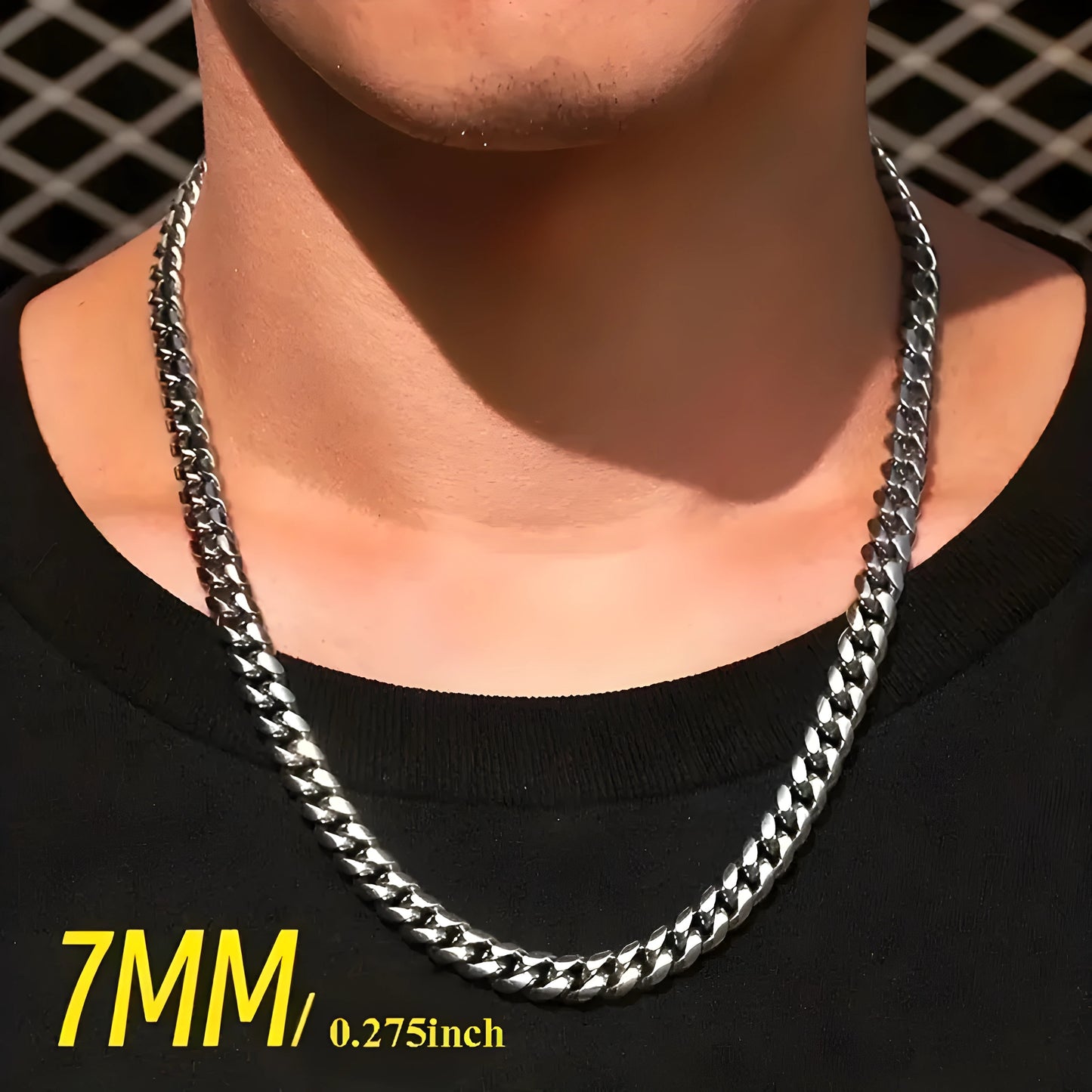 1pc Titanium Steel Men's Necklace, Stainless Steel