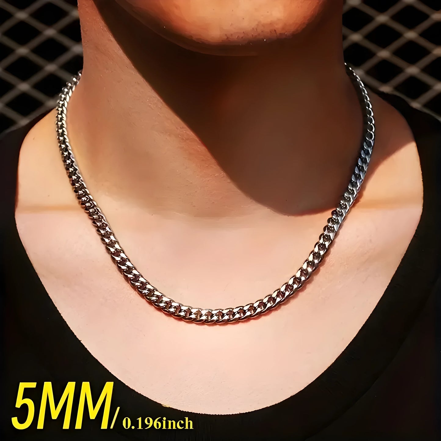 1pc Titanium Steel Men's Necklace, Stainless Steel