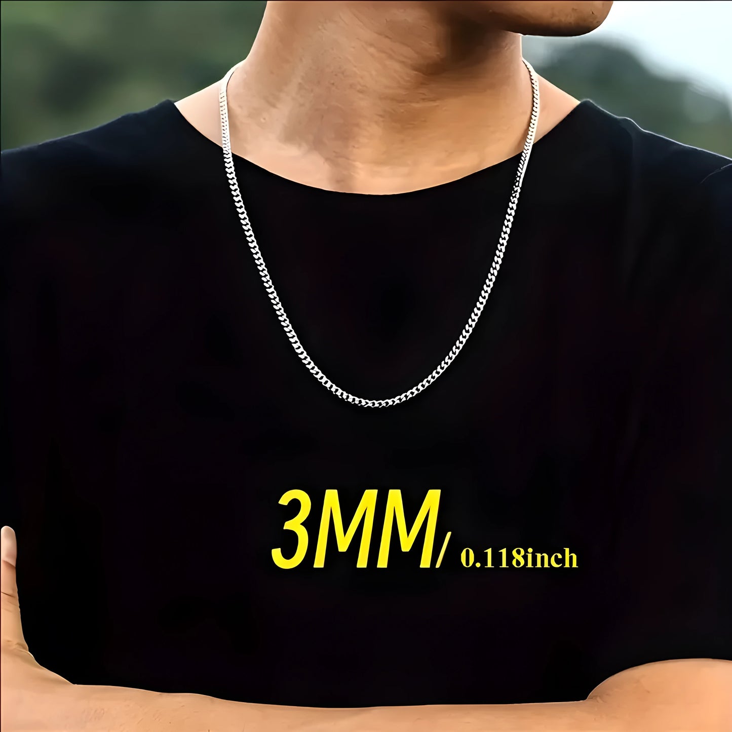 1pc Titanium Steel Men's Necklace, Stainless Steel