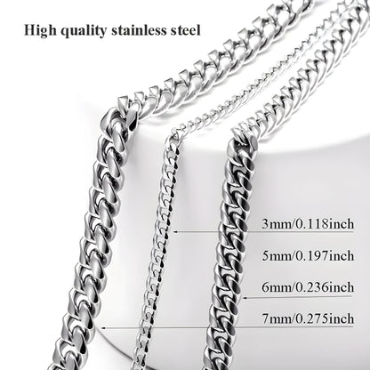 1pc Titanium Steel Men's Necklace, Stainless Steel